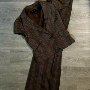 BCBG short sleeve brown suit